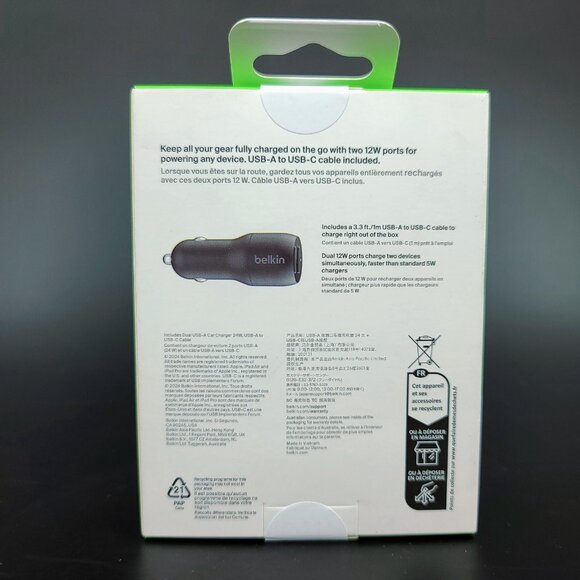 Belkin Boost Charge Dual Car Fast Charger with PPS USB-A & USB-C 37W - Picture 8 of 10